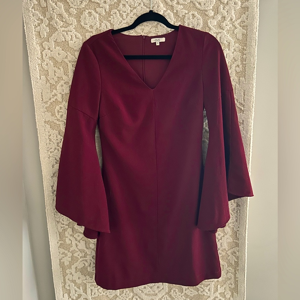 OVS Maroon Bell Sleeved Mini Dress